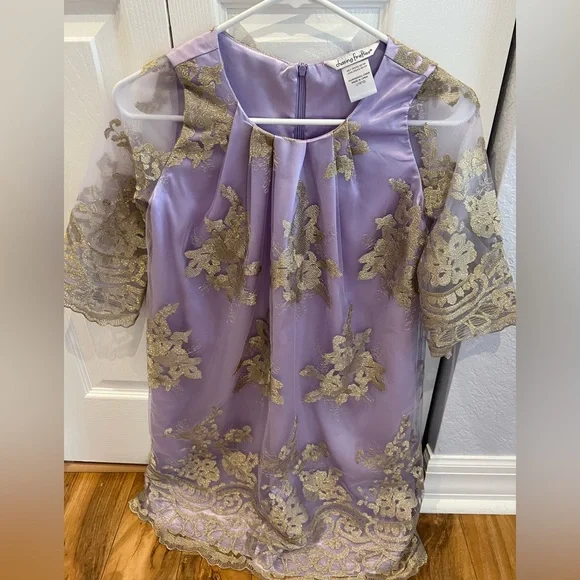 Chasing Fireflies | Dresses | Chasing Fireflies Lilac And Gold Dress Size  12 | Poshmark
